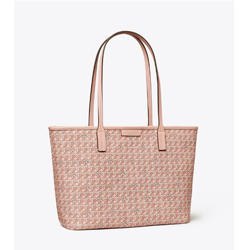 Tory Burch Coated Canvas Zip Tote - Winter Peach - Monkee's of the Pines