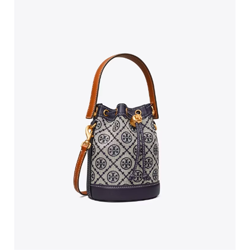 Tory Burch small navy blue on sale Bucket Bag