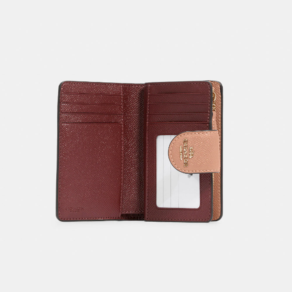 Coach Taupe Signature L-Zip Card Holder 