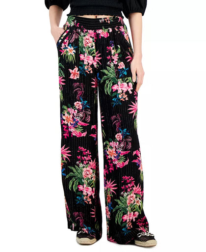 Macy's- Women's Metallic Printed High-Rise Wide-Leg Pants, Created for Macy's