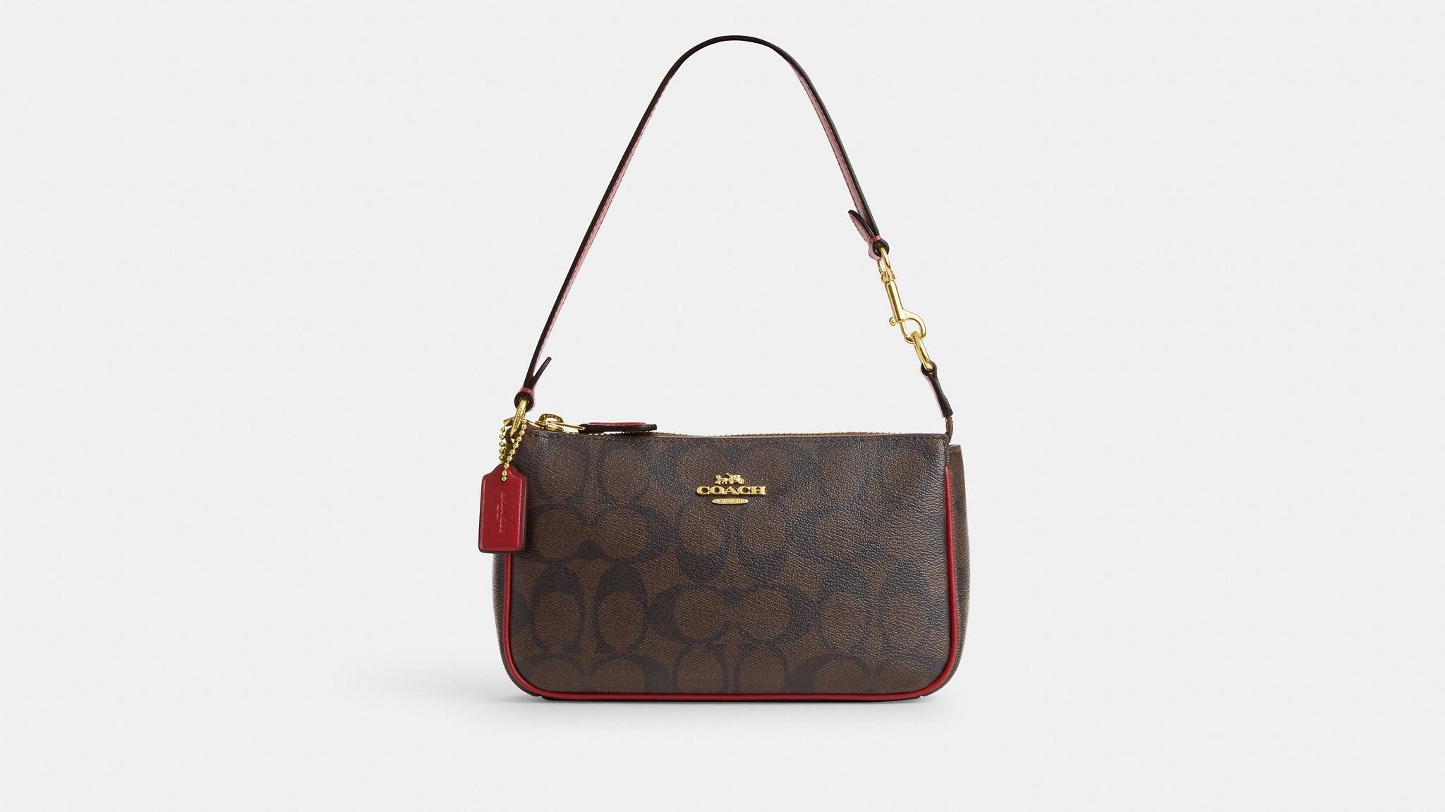 Coach- City Tote In Signature Canvas (Gold/Brown 1941 Red) – Amreki