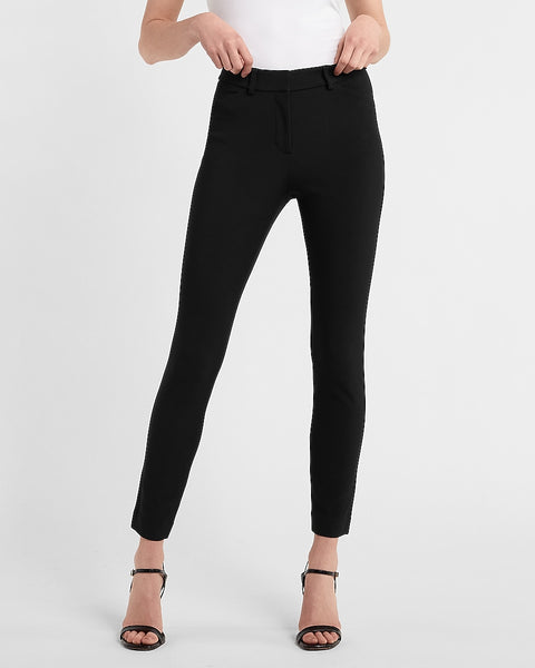 Express, Super High Waisted Supersoft Double Knit Skinny Pant in Pitch  Black