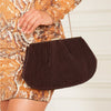 Guess- Brielle Satin Clutch (Brown Leather)